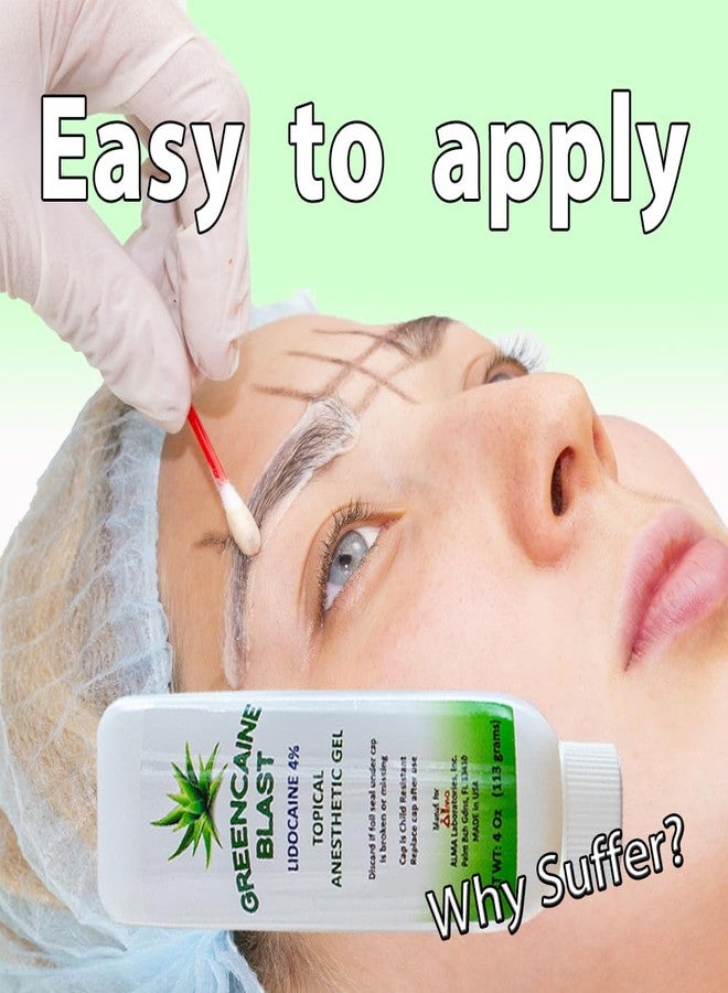 جرينكاين كريم التخدير Greencaine Blast Lidocaine 4% بحجم احترافي كبير 4 أونصة لتخفيف الألم مع خلاصة الصبار المهدئة وزيت الجوجوبا، مخدر موضعي ذو قوة قصوى لتهيجات الجلد الطفيفة. - Image 2